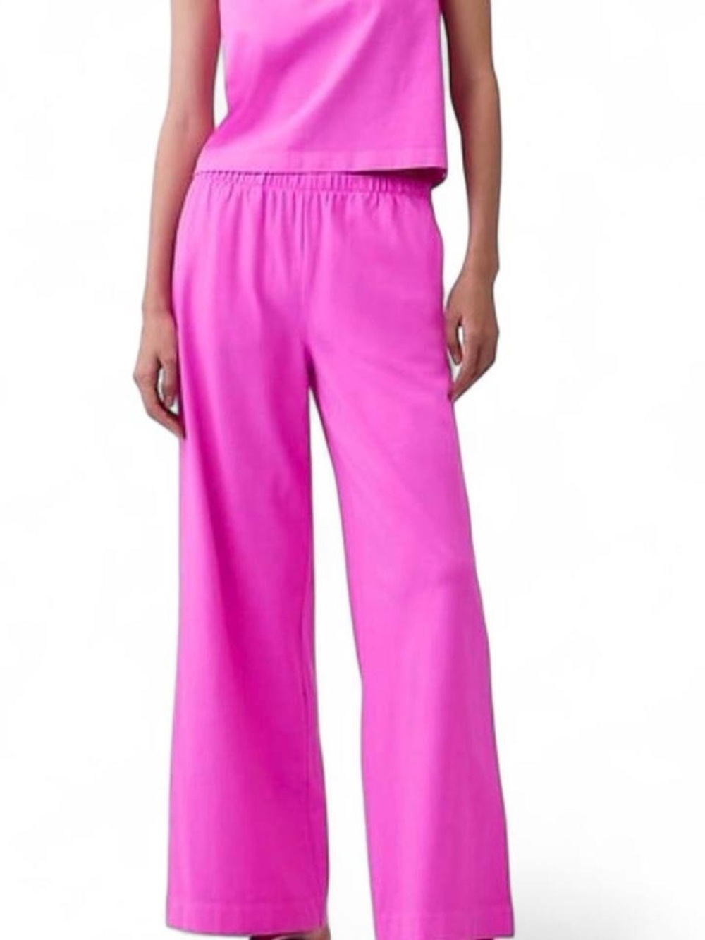 GAP Knit Wide-Leg Pull-On Pants in Pink NWT M 100% cotton